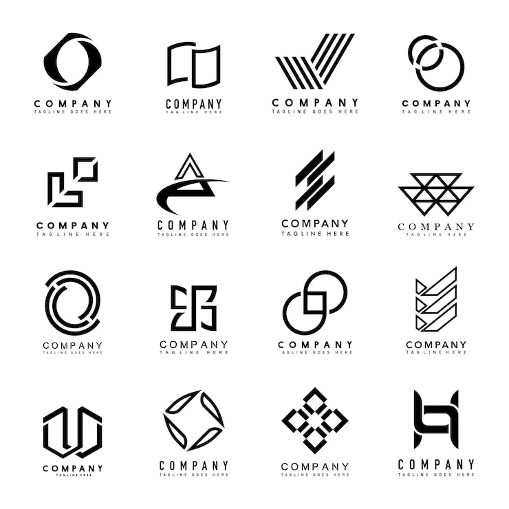 Conjunto de vectores de ideas de diseño de logotipo de empresa