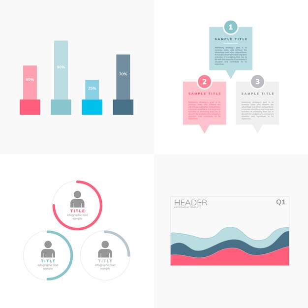 Conjunto de vectores infográficos de negocios