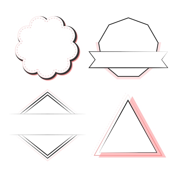 Conjunto de vectores de insignias y emblemas