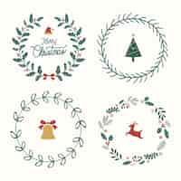 Vector gratuito conjunto de vectores de insignias de navidad