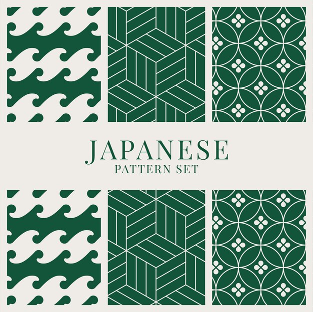 Conjunto de vectores patrón inspirado en japonés