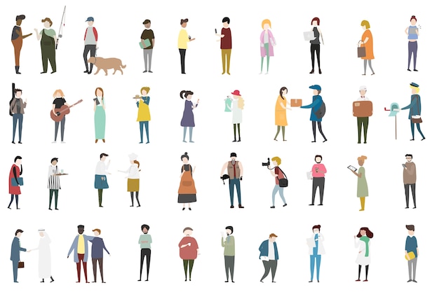 Conjunto de vectores de personas ilustradas