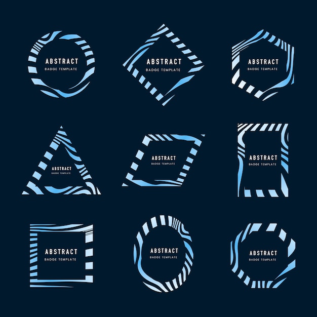 Vector gratuito conjunto de vectores de plantilla insignia abstracta azul