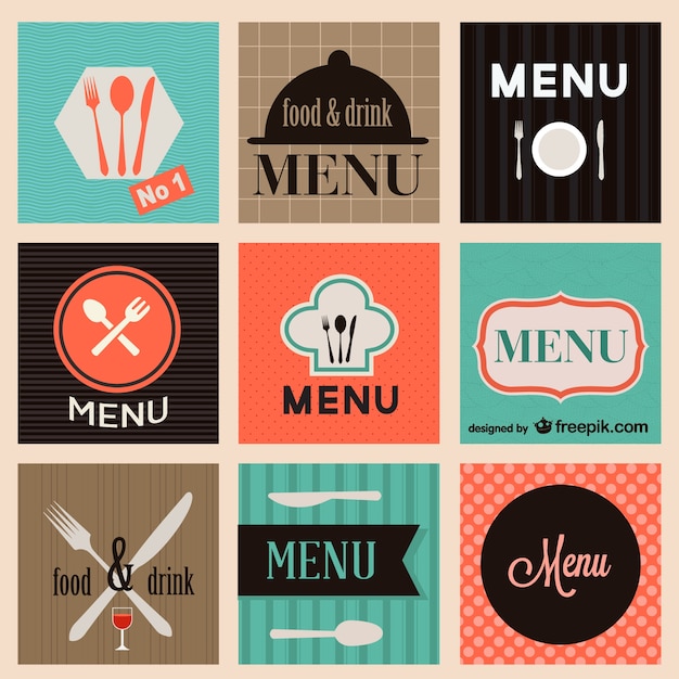 Vector gratuito conjunto de vectores de restaurante