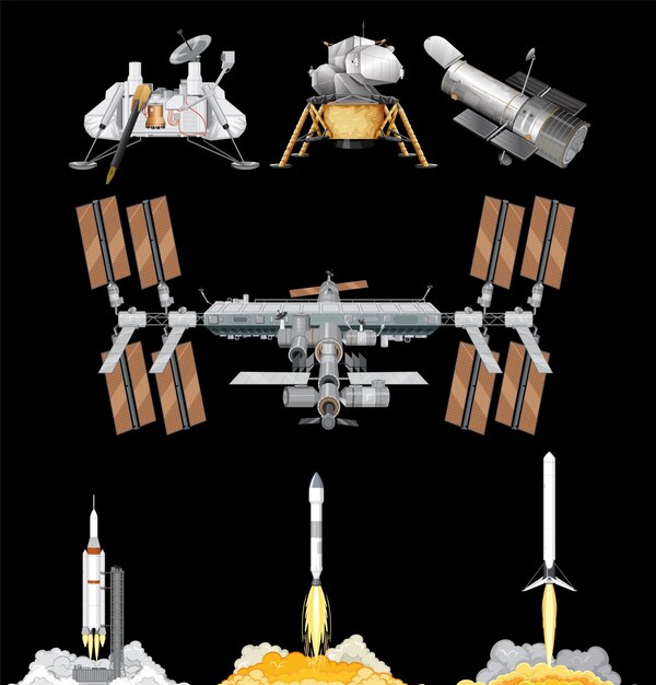 Conjunto de vectores de satélites espaciales