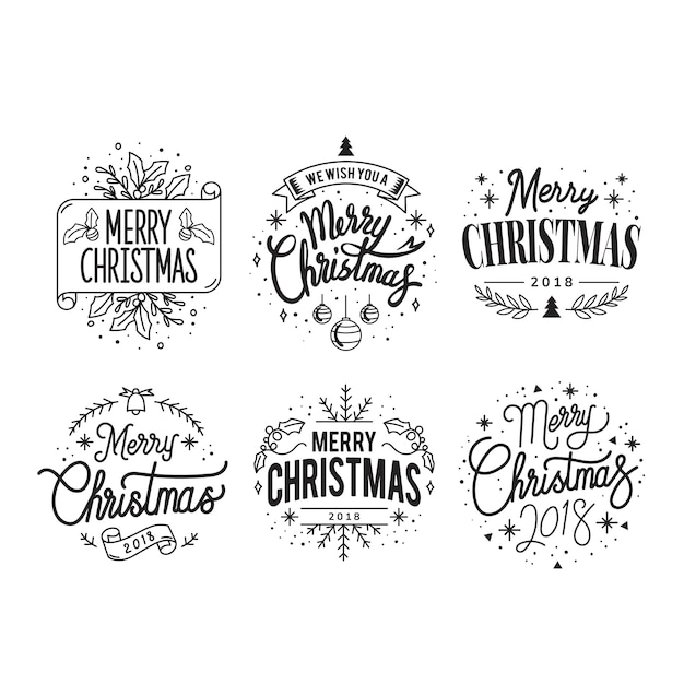 Conjunto de vectores de tarjeta de felicitación de Navidad