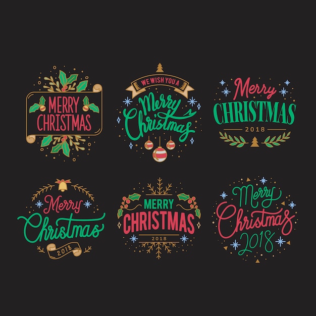 Vector gratuito conjunto de vectores de tarjeta de felicitación de navidad