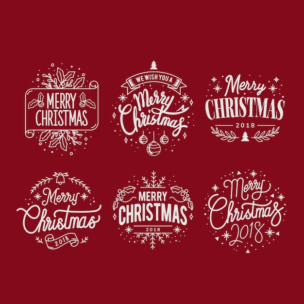 Vector gratuito conjunto de vectores de tarjeta de felicitación de navidad