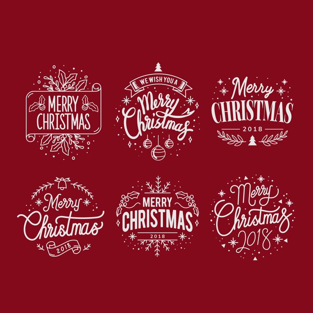 Conjunto de vectores de tarjeta de felicitación de Navidad