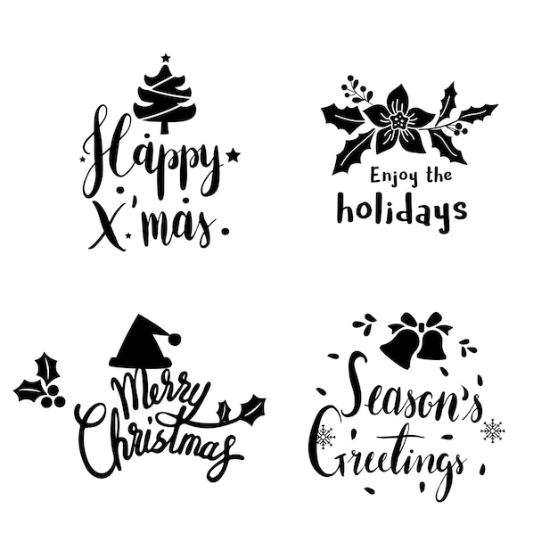 Conjunto de vectores de tarjeta de felicitación de Navidad
