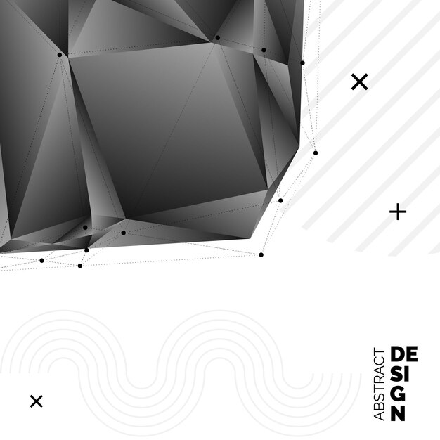 Conjunto vectorial de pancartas de formas coloridas de cristal 3d facetadas