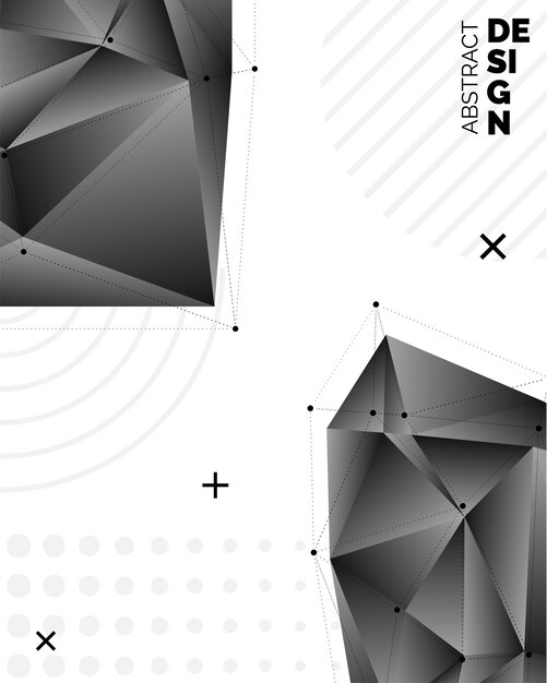 Conjunto vectorial de pancartas de formas coloridas de cristal 3d facetadas
