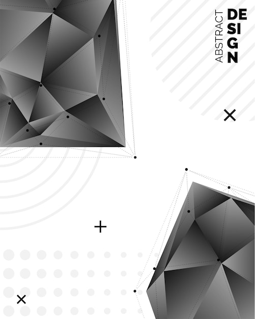 Conjunto vectorial de pancartas de formas coloridas de cristal 3d facetadas