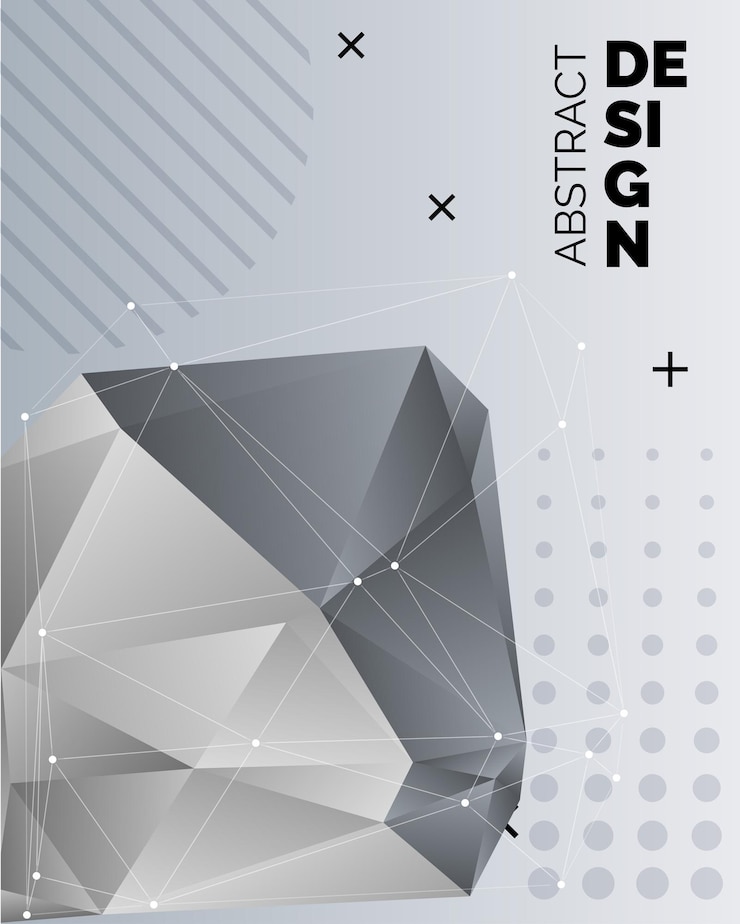 Vector gratuito conjunto vectorial de pancartas de formas coloridas de cristal 3d facetadas