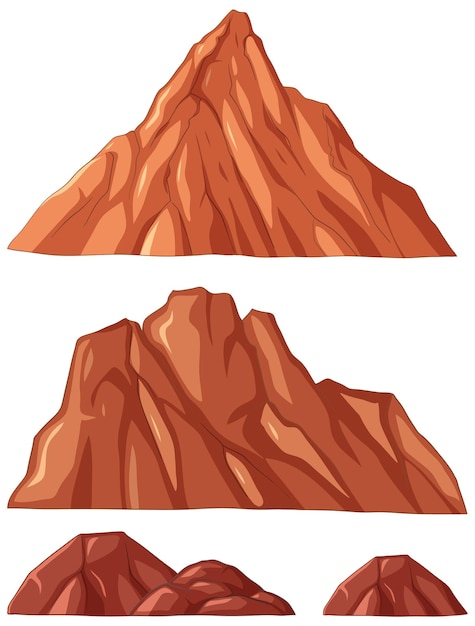 Vector gratuito conjunto vectorial de los picos de las montañas majestuosas