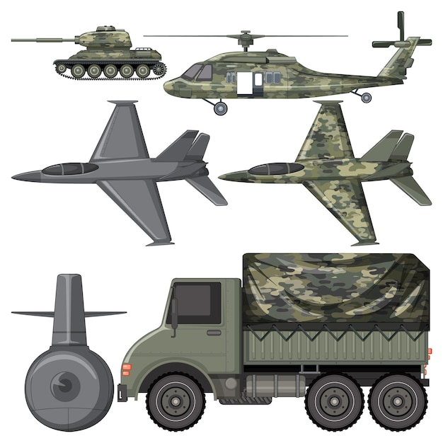Conjunto de vehículos militares