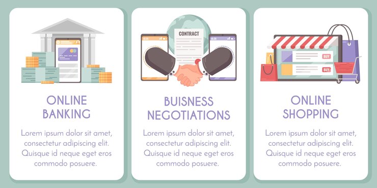 Vector gratuito conjunto vertical de banner plano de transformación digital con símbolos de proceso de digitalización ilustración vectorial aislada