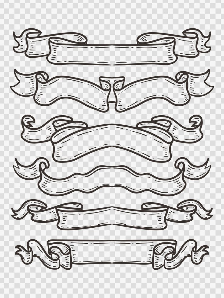 Vector gratuito conjunto de viejos carteles de cinta vintage y dibujo en estilo grabado