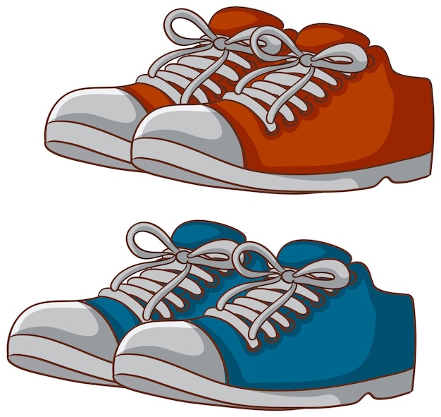 Vector gratuito conjunto de zapatillas de deporte