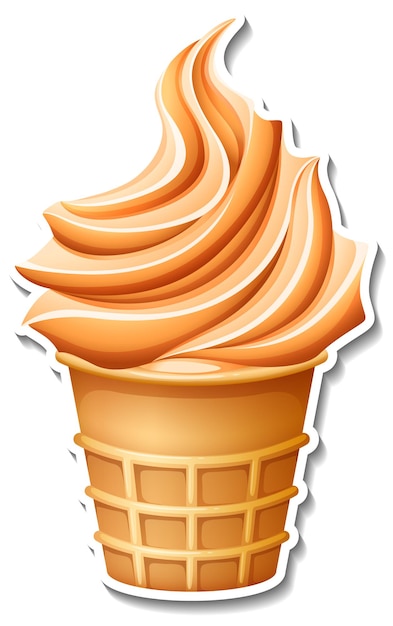 Vector gratuito cono de helado de naranja