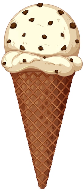 Cono de helado con trozos de chocolate
