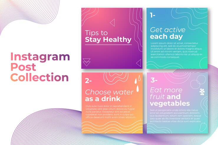 Vector gratuito consejos instagram post collection