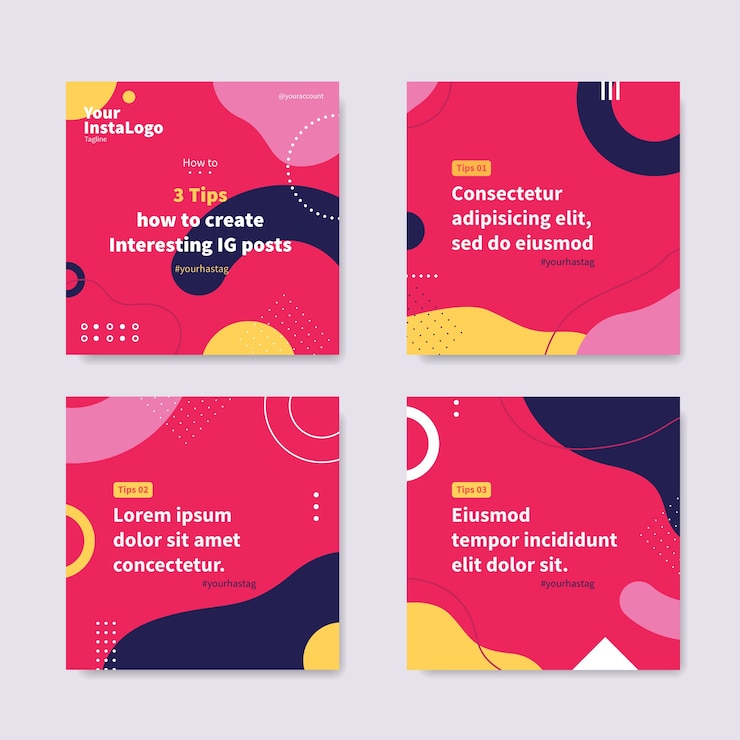 Vector gratuito consejos instagram post collection