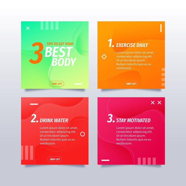 Vector gratuito consejos instagram post collection