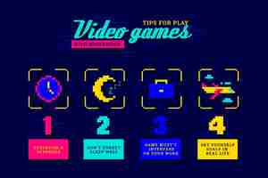 Vector gratuito consejos para jugar juegos en línea con moderación