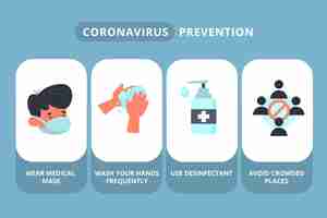 Vector gratuito consejos de prevención de coronavirus