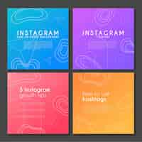 Vector gratuito consejos y trucos de instagram en gradiente