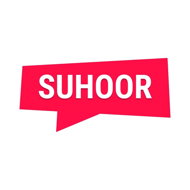 Consejos y trucos de Suhoor Essentials para un banner de llamada de vector rojo de Ramadán saludable