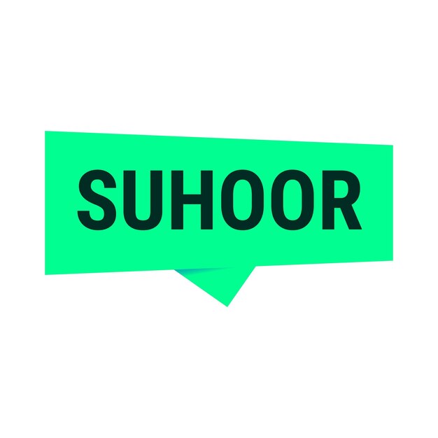 Consejos y trucos de Suhoor Essentials para un banner de llamada de vector verde de Ramadán saludable