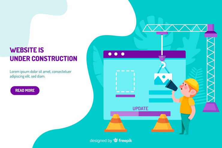 Vector gratuito en construcción plantilla de página de destino