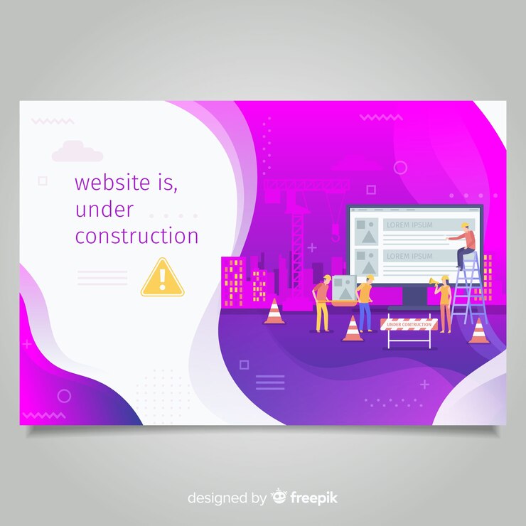 Vector gratuito en construcción plantilla de página de destino