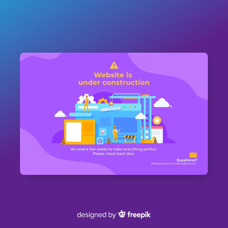 Vector gratuito en construcción plantilla de página de destino