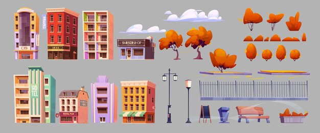 Constructor de calles de la ciudad de otoño