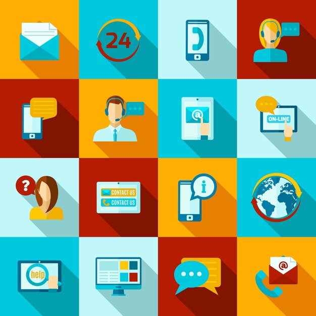 Contáctenos Conjunto de iconos