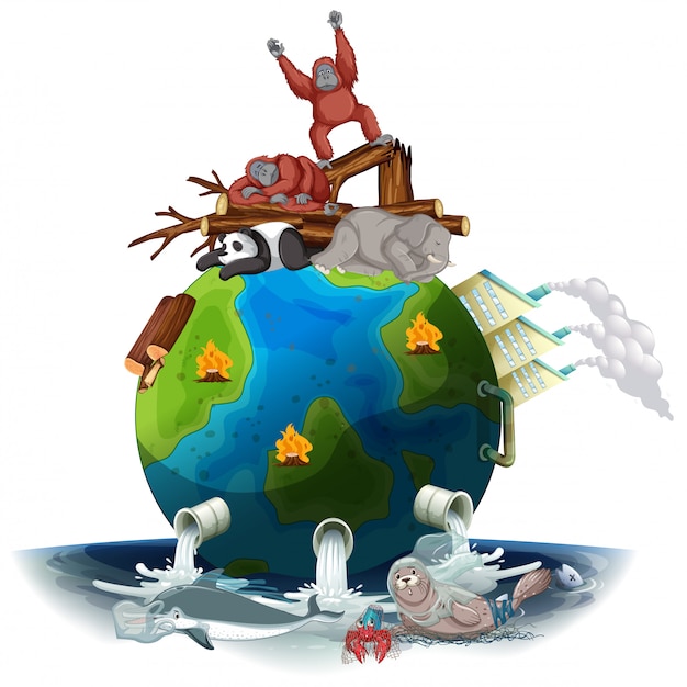 Contaminaciones en la tierra con animales moribundos