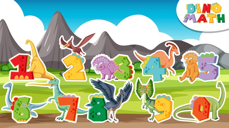 Vector gratuito contando el número del 0 al 9 para niños