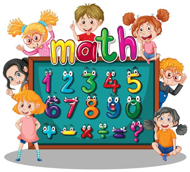 Contando números del 0 al 9 y símbolos matemáticos