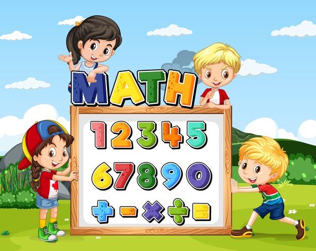 Contando números del 0 al 9 y símbolos matemáticos