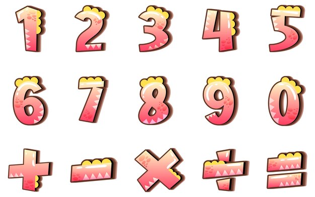 Contando números del 0 al 9 y símbolos matemáticos