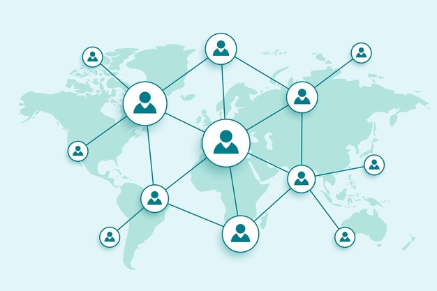 Contexto del concepto de red global que conecta a las personas