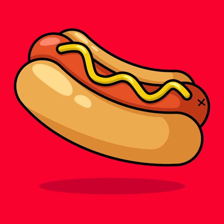 Vector gratuito contorno de color de perrito caliente