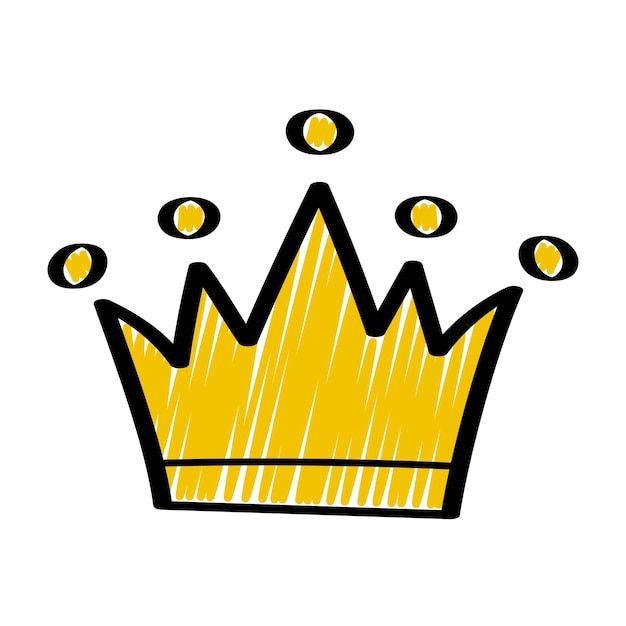 El contorno de la corona negra del estilo Sketch