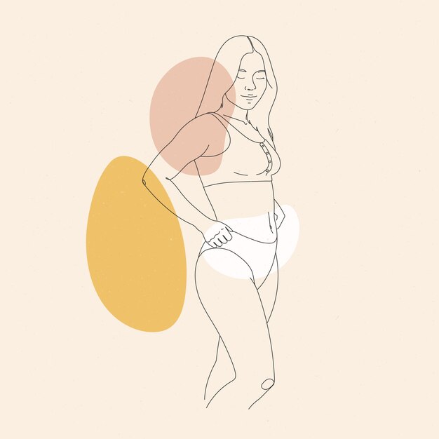 Contorno del cuerpo femenino dibujado a mano