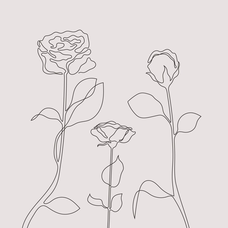 Vector gratuito contorno de flor simple dibujado a mano