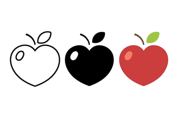 El contorno en forma de manzana es un glifo plano.