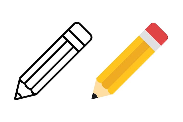 Vector gratuito contorno de lápiz y estilo plano